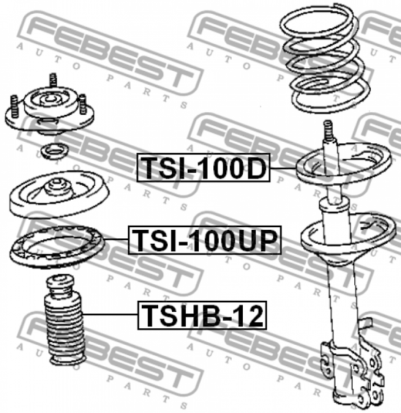 Проставка пружины Febest TSI-100UP (48157-12070)