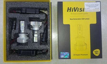 Лампа светодиодная "HiVision" Headlight Z3 Super Premium (HB4/9006, 6000K) комплект - 2 лампы