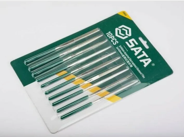 Набор надфилей алмазных SATA 03810, 10 предметов (3*140)