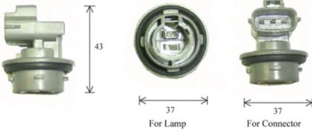 Разъем для лампы дополнительного освещения S25 BA15s  C4531A Koito