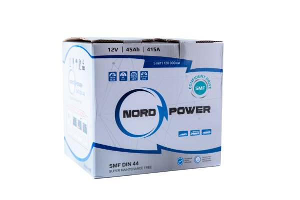 Аккумулятор NORD POWER SMF DIN 44 L1 45A/h (пусковой ток 415А)