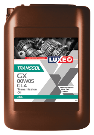 Масло трансмиссионное LUXE TRANSSOL GX 80W85  GL-4 20л полусинтетическое