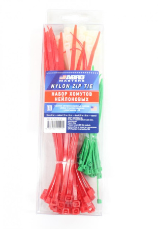 Набор хомутов 150шт (10см*50шт, 12см*50шт, 20см*50шт) ZT-015-AS-R ABRO Masters