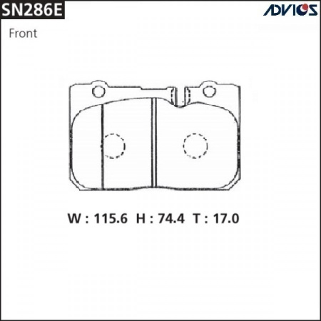 Тормозные колодки дисковые SN286E Advics