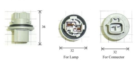 Разъем для лампы дополнительного освещения T20 W3x16d  C1881A Koito