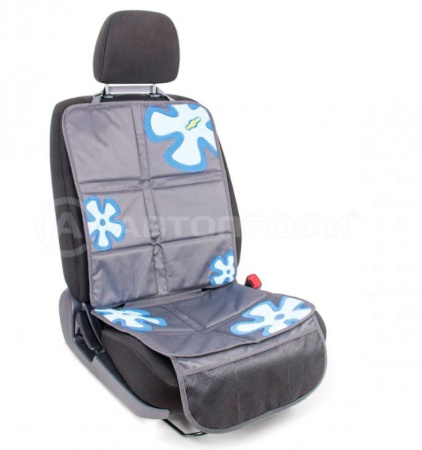 Защитная накидка под детское кресло "AUTOPROFI Смешарики" SM/COV-020 GY/BL серый/синий
