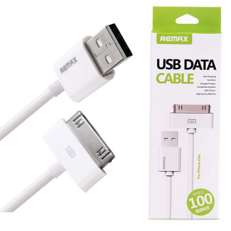 Кабель ReMax Fast Charging Cable USB, 1м, iPhone 4