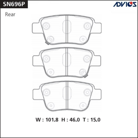 Тормозные колодки дисковые SN696P Advics