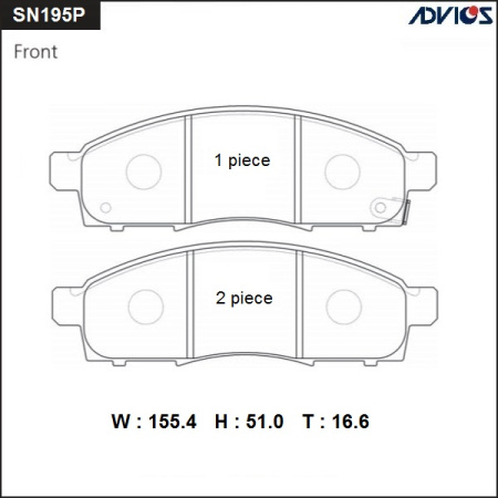 Тормозные колодки дисковые SN195P (767) Advics